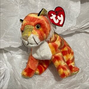 Ty Zodiac Tiger Plush Toy - Vibrant Orange and White
